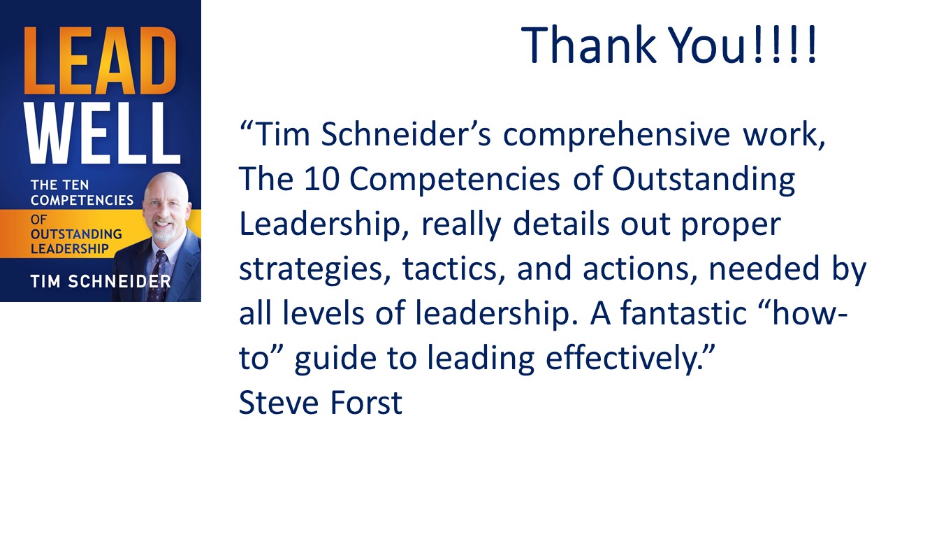 LeadWell - The Ten Competencies of Outstanding Leadership by Tim Schneider