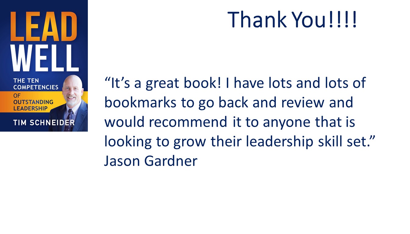 LeadWell - The Ten Competencies of Outstanding Leadership by Tim Schneider